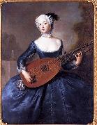 antoine pesne Portrait of Eleonore Louise Albertine, Comtesse von Schlieben-Sanditten, Freifrau von Keyserlingk (1720-1755), wife of Dietrich Cesarion oil on canvas